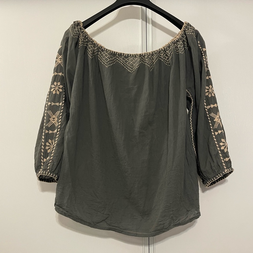 Bohemian World Market top made in India, O/S🩶 - Picture 7 of 11